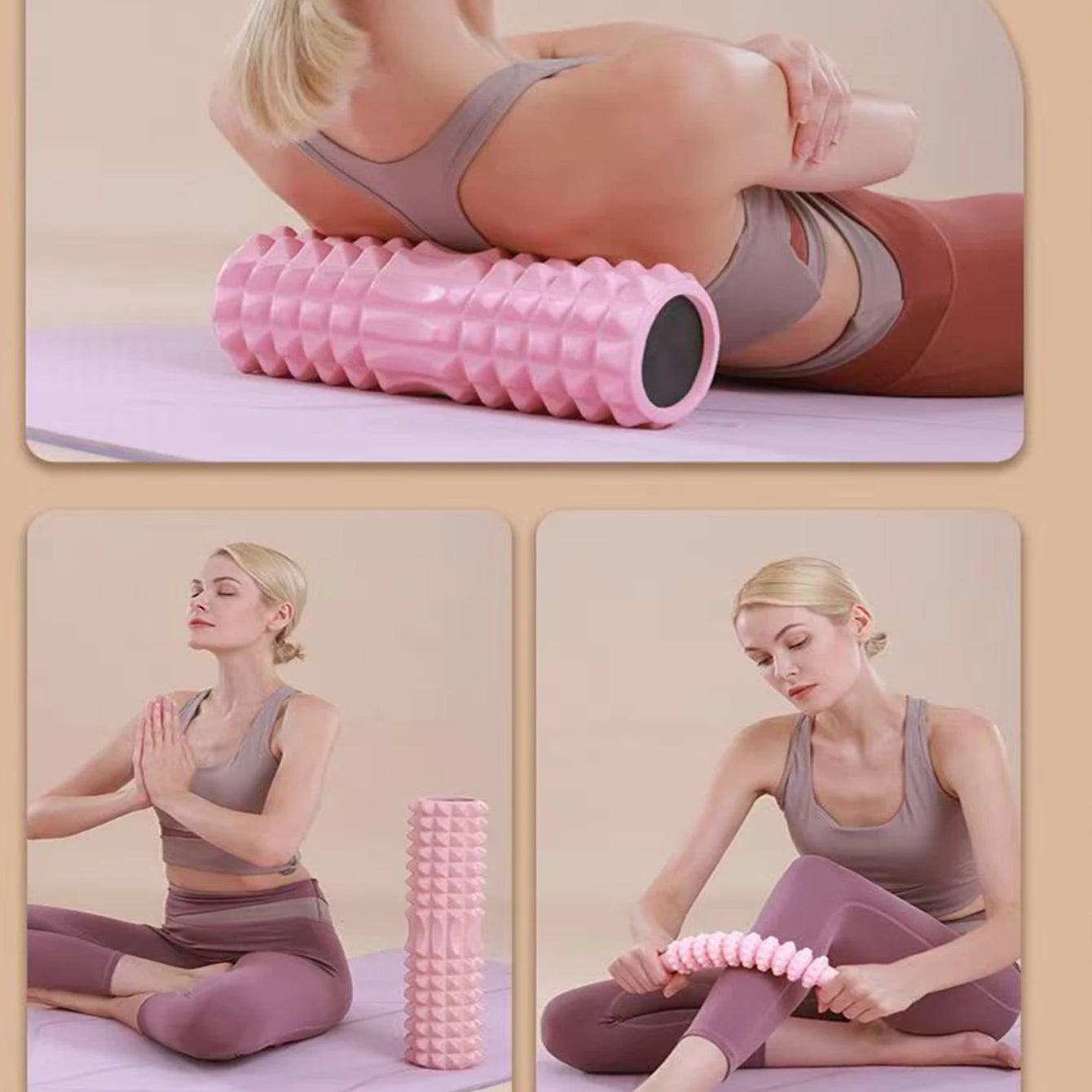 Yoga Foam Roller Set – 45cm Pilates & Muscle Massage Block