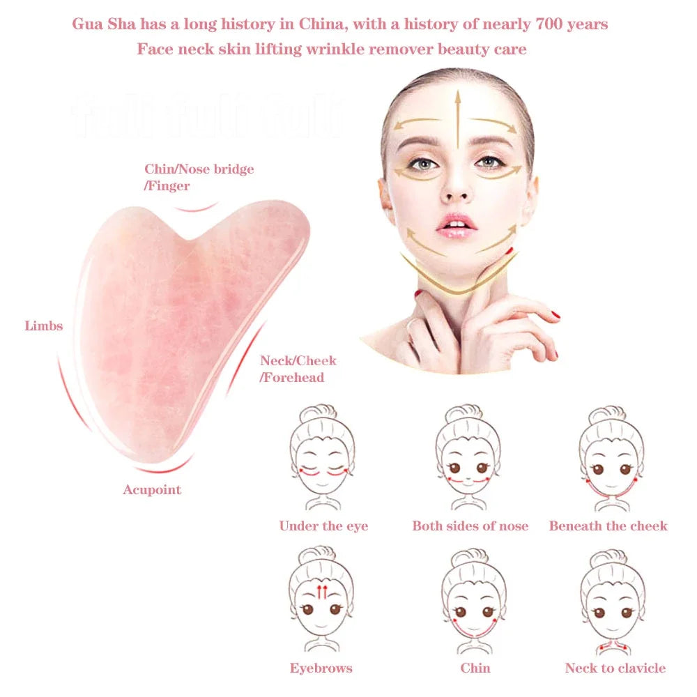 Rose Quartz Jade Roller & Gua Sha Set