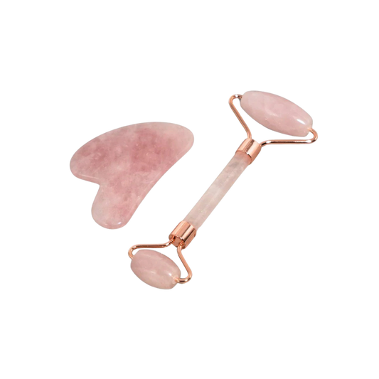 Rose Quartz Jade Roller & Gua Sha Set