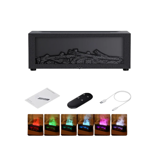 🔥 Flame Essential Oil Diffuser – Umidificador de Ar com Luz LED e Controle Remoto