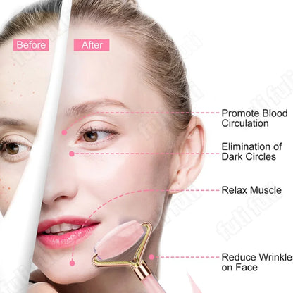 Rose Quartz Jade Roller & Gua Sha Set