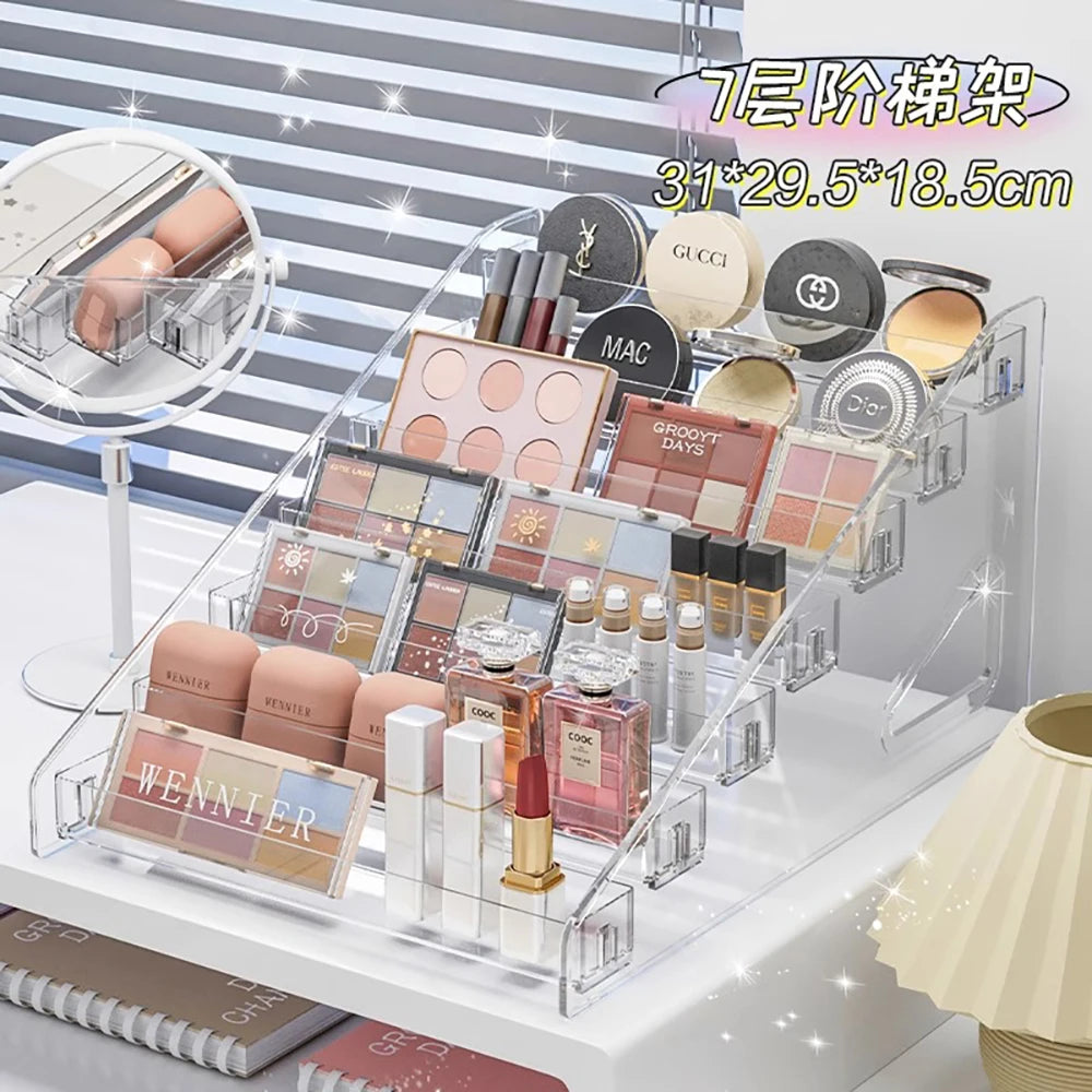 Clear Makeup Organizer – Transparent Beauty & Jewelry Display Box ✨